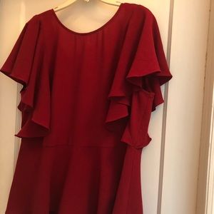 Red peplum blouse
